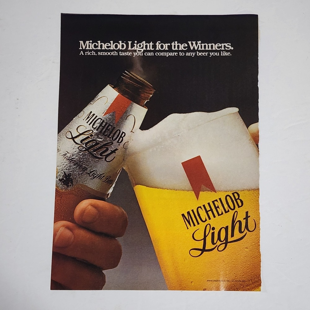 Vintage Print Ad Michelob Light for the Winners alcohol clipping 1983 8x10.5